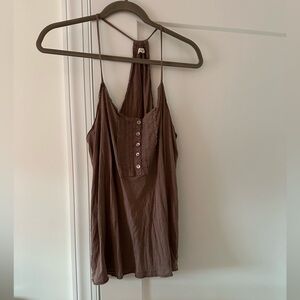 Aerie Brown Button-Front Camisole